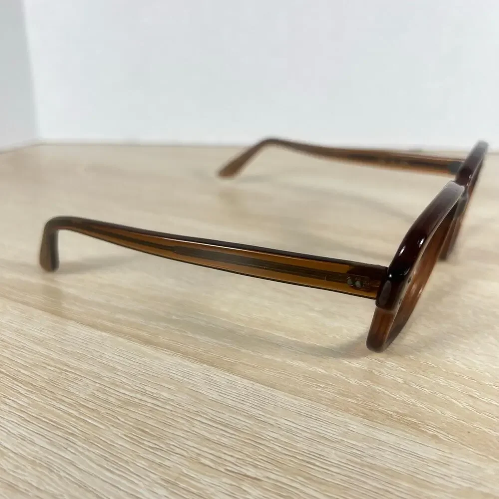 Vintage USS 4 1/2 - 5 3/4 USS 52-20 Eyeglasses Full Rim Frames ONLY Brown